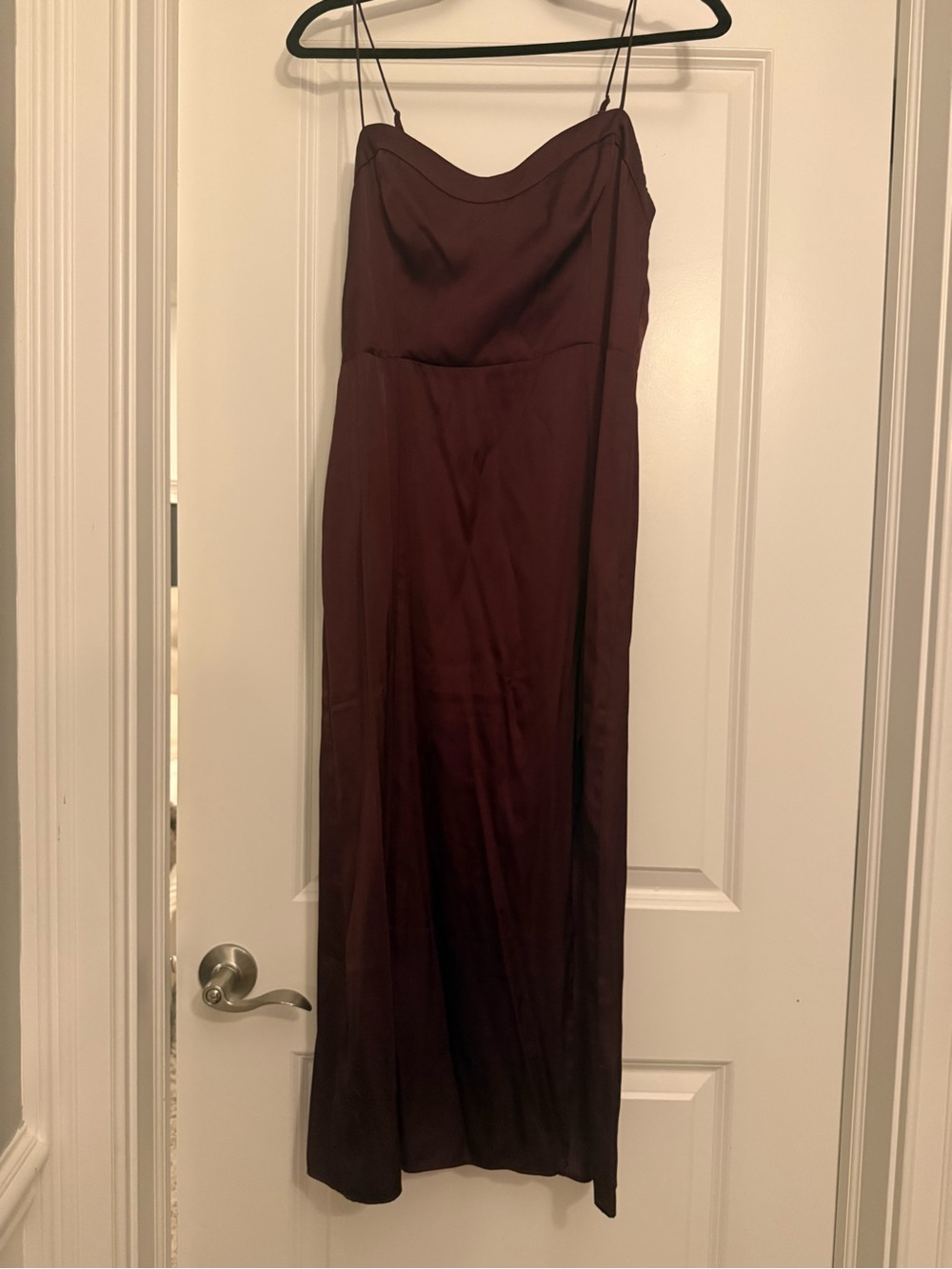 Abercrombie & Fitch Plum Satin Slip Maxi Dress